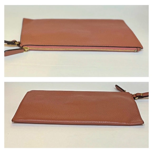 Michael Kors MK Large Brown Fulton Pebbled Wristlet / Clutch / Wallet - Picture 5 of 9